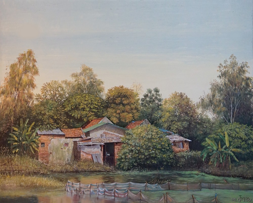 Phong cảnh làng quê - sơn dầu MLQ-150